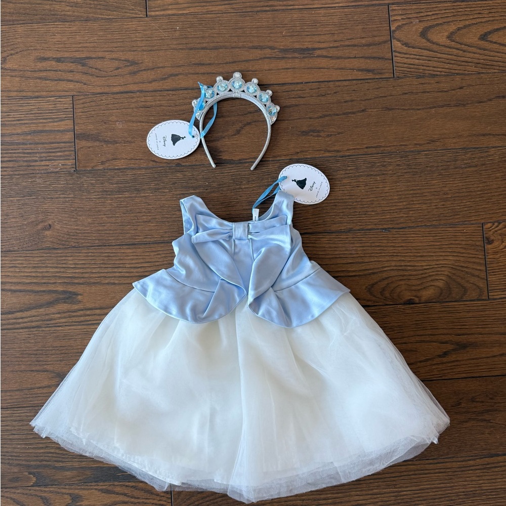 Disney Blue and White Princess Dress with Tiara